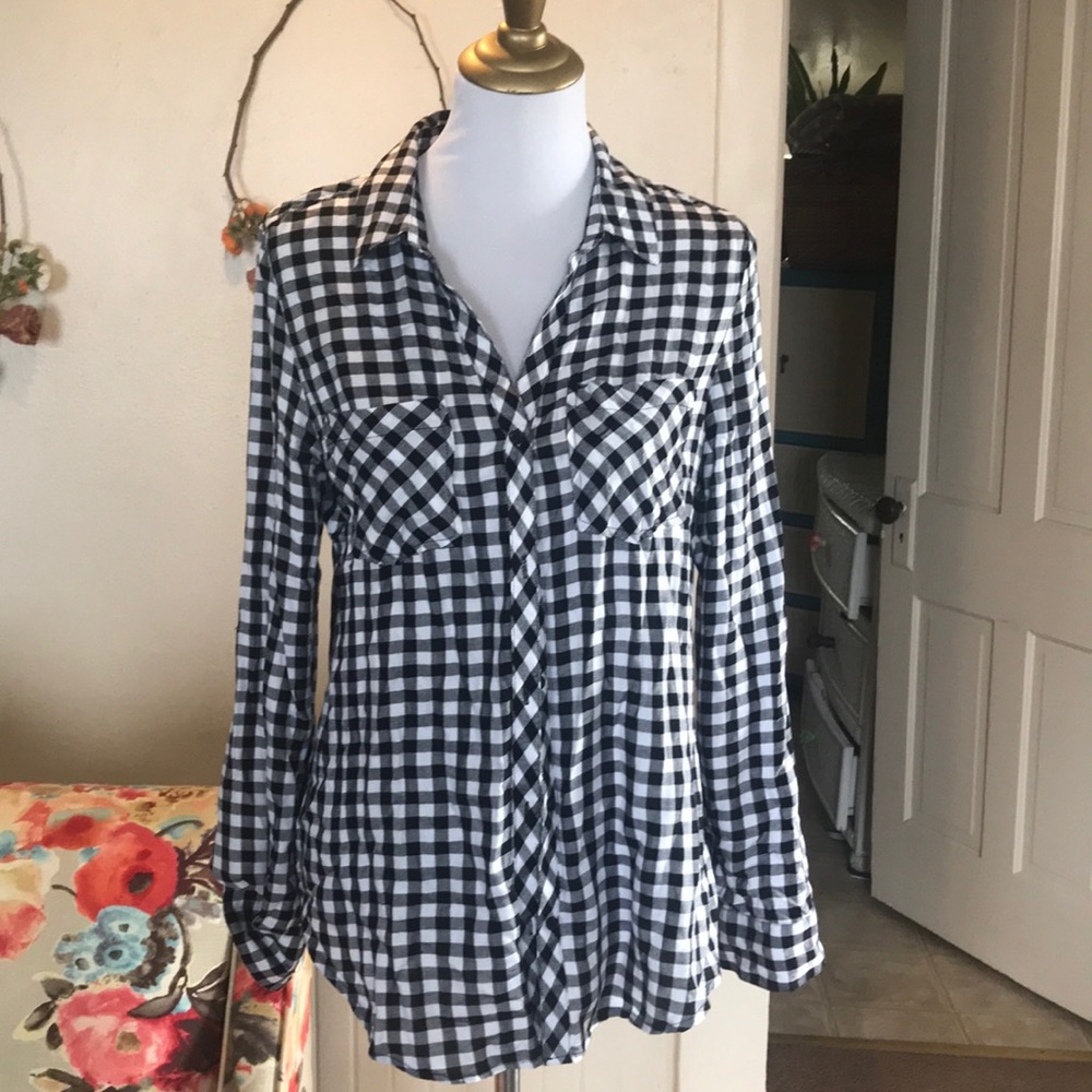 Tinsel | black and white checkered top